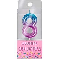 Свеча-цифра д/торта "8" deVENTE "Degrade" 9060507 6,0*3,8*0,9см,держ.2,6см,пластик./к