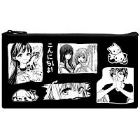 Пенал-косметичка ОНИКС 205*108 ПМП-01-20 "Чёрно-белое аниме" (71632) мягкий