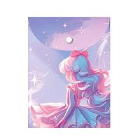 Папка-конверт на кнопке А6 (115*165мм) КОКОС "Magic ballerina" 251325 непрозр.с рис.,пластик,150мкм