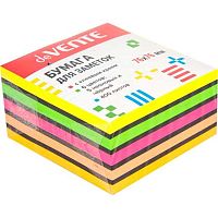Кл.бумага д/заметок 76*76мм deVENTE 400л. 2010421 неон 5цв.+чёрн.,75г/м2