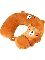 Подушка дорожная+маска д/сна Миленд "Медвежонок" ТП-1214 32*30см,с эффектом памяти