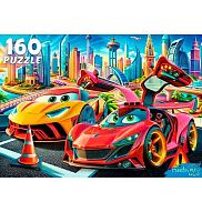 Пазлы  160 Рыжий кот "Две модные машинки" Ф160-6640