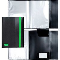Папка с вкладышами/ 20 deVENTE А3 "MonoChrome" 3101933 чёрн.с неон.зелён.500мкм