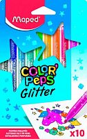 Фломастеры 10цв. MAPED "Color`Peps Glitter" 847110 блёстки,карт.футляр