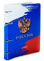 Тетрадь на кольцах  80л. (клетка) АППЛИКА "Россия" С9967-08 пласт.обл.