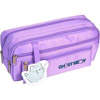 Пенал-косметичка deVENTE 220*95*70 "Ghost Meow" 7023600 (60предм.) овал.,сиренев.,2отд.,полиэстер