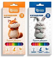 Карандаши 12цв. SchoolФормат "Душные зверушки" КЦ12-ДЗ шестигр.,гриф.2,7мм,к/к