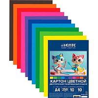Картон цв. двухстор. тонир. А4 10л.10цв. deVENTE 8114529 пластик.пакет,е/подв.