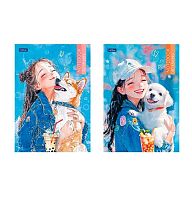 Блокнот А5  40л. ХАТ Premium склейка "Bubble tea" клетка,мел.,мат.лам.,жёстк.подл.