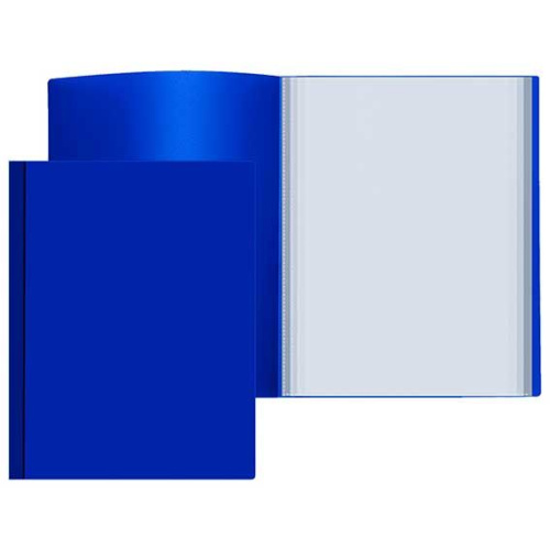 Папка с вкладышами/ 20 ATTOMEX А4 3101412  "Eco" синяя непрозр.,500мкм,фактура "песок"