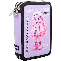 Пенал 2отд. 210*140*52 deVENTE "Amai Menoko" 7010606 лавандовый,полиэстер