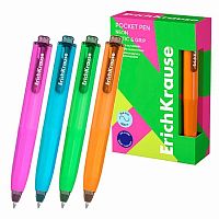 Ручка авт. шар. EK Poсket Pen Matic&Grip Neon 63686 синяя,0,5мм
