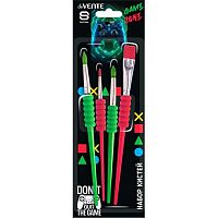 Набор кистей  4шт. deVENTE (синтетика кр.№4,8,12,пл.№10) "Gamer" 8072532 к/блистер