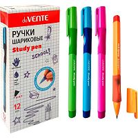 Ручка шар. д/правшей deVENTE "Study Pen. School" 5073640 обуч.письму,синяя,0,7мм,каучук.держ.
