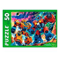 Пазлы   50 Рыжий кот "Космические трансформеры" УК50-0214