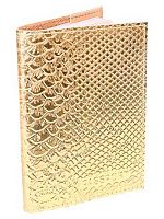Обложка д/паспорта Миленд "Железный Питон" ОП-6491 нат.кожа,золото