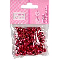 Бусины deVENTE "Diy.Бордовый металлик" 8001546 пластик,микс 8,10,12мм,20гр.,пакет