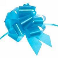 Бант д/оформления подарка "Блеск" 214-074 синий,3см,d-11см