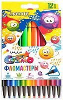 Фломастеры 12цв. deVENTE "Trio" 5081918 вент.колп., трехгр.корп.,к/к,е/подвес