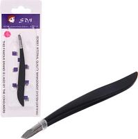 Пинцет для бровей 787-376 серебро,скошеный,блистер