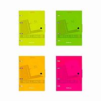 Тетрадь на кольцах  80л. А5 (клетка) EK "Neon" 50653 пластик.обл.,на кнопке,асс.