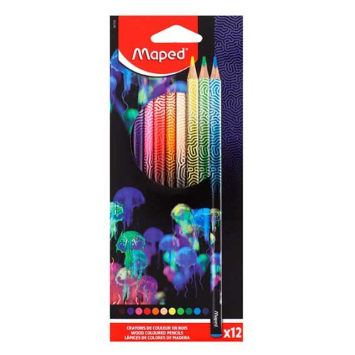 Карандаши 12цв. MAPED "Deepsea Paradise" 831703 трёхгр.,декорир.,к/к,е/подвес