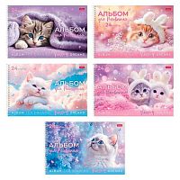 Альбом для рис.24л. ХАТ спираль "Нежные мечты" пластик.обл.,асс.