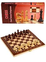 Игра настольная Рыжий кот 3в1 (нарды,шашки,шахматы) AN02596 лак.дерево,дерев.фигуры