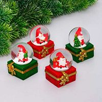 Сувенир НГ "Снежный шар "Праздник" 916-2048 d-4,5см,подст.4,3*7см,микс