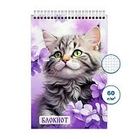 Блокнот ПС 48л. "Кошки 5" А6 спираль Бг48/9-5