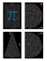 Тетрадь 80л. (клетка) А4 ХАТ спираль "Число Пи" 80Т4В1гр тв.подложка,асс.