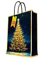 Пакет подар. бум. ФЕНИКС "Ёлка с огнями" 95690FE лам.,17,8*22,9*9,8см,140г/м2