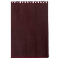 Блокнот А4  80л. ХАТ спираль "Velvet. Бордо" 01606 пластик.обл.