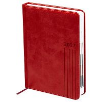 Ежедневник 2027г. А5 176л. BG тв.обл. "Vesper Index. Dark red" 68096 тёмно-красный,с индекс.вырубкой