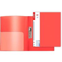 Папка с зажимом deVENTE А4 "Daily" 3110705 красная,непрозр.,пластик.600мкм,факт."песок",внутр. карм.