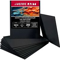 Холст грунт. на картоне deVENTE "Art" 10*13см 8150428 чёрный,хлопок100%,280г/м2,мелк.зерн