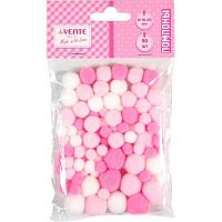 Набор д/творчества deVENTE "Помпоны" 8000558 розовые,10-20мм,90шт.