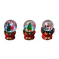 Сувенир НГ ЛЬДИНКА "Снежный шар. Подарок" 253396 полирезин/стекло/вода,7*4,5см,асс.