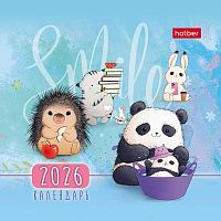 Календарь-домик настол. 2026г. ХАТ Квадрат "Smile" 32083 спираль,10,1*10,1см,мел.бум.115г/м2