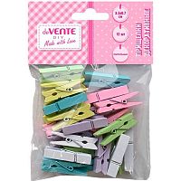 Набор прищепок дерев. deVENTE "Natural Wood" 12шт,35*7мм,пастельный 8120413