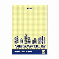 Блокнот А4  60л. EK "Megapolis. Yellow Concept" 49801 вн.блок-жёлт.,склейка,клетка