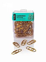 Скрепки с сердечком 28мм  50шт. ГЛОБУС С28-50СРЗ золотые,пластик/к.