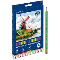 Карандаши аквар. 18цв. deVENTE "Triolino Ultra" 5023121 с кисточкой,4М,шестигр.,грифель 3мм,к/к