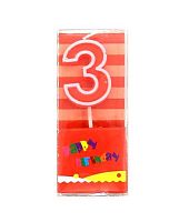 Свеча-цифра д/торта "3" Яркий праздник 448-510