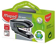 Степлер №24/6, 26/6 15л. MAPED GreenLogicGic 353011 мини, пластик, с встр.антистеплером