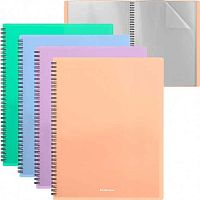 Папка с вкладышами/ 20 EK А4 "Matt Pastel Bloom" 61180 спираль,асс.