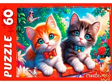 Пазлы   60 Рыжий кот "Котята с бантиками" УК60-0223