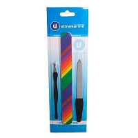Набор маникюрный "Ultramarine" 3предм. (пилка метал.,пилка наждач.радуга,триммер) 865-404