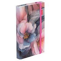 Записная книжка А6  80-50л. ХАТ спираль "Flower dreams" 32860 тв.обл.,с клапаном,на резинке