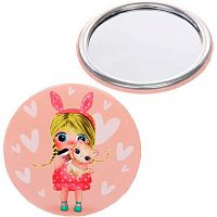 Зеркало косметическое круглое "Коллекция марципан. Куколка" 421-265 d-7,5см